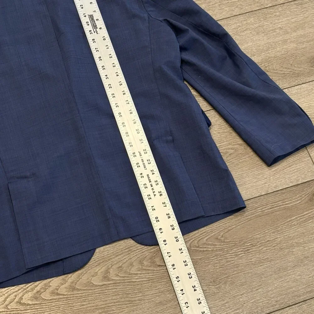 Cole Haan Grand OS Blazer Jacket 2 Button Blue Men’s 44R Wool Spandex Blend‎